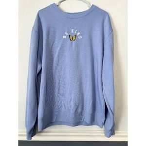 **3/$25** Lightweight Be Kind Sweatshirt, Light blue with a Butterfly, XXL